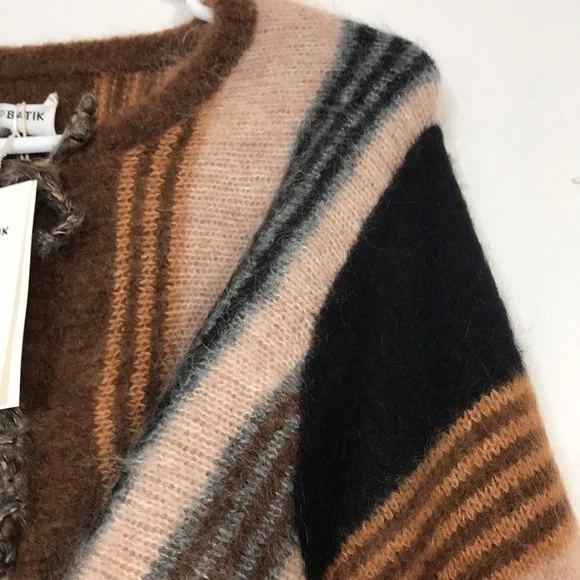 NWT ANTIK BATIK Moya belted brushed intarsia mohair-blend cardigan - Picture 8 of 13